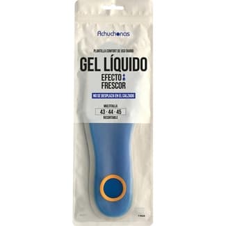 Plantillas confort de uso diario gel líquido efecto frescor talla 43-45 recortable bolsa 1 unidad -
