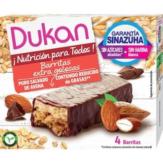 Barritas de salvado de avena extra chocolate 4x30g envase 120 g -