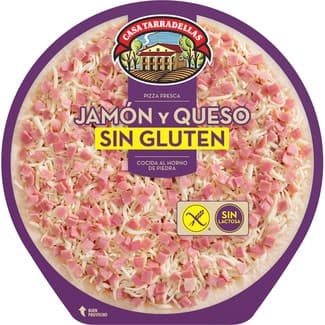 Pizza de jamón y queso sin gluten sin lactosa envase 420 g -
