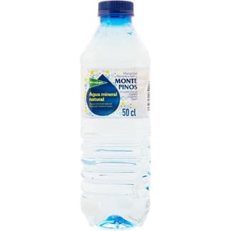 Agua mineral natural del manantial Monte Pinos botella 50 cl -