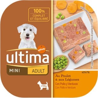 Mini Adult comida húmeda para perros mini con pollo y verduras tarrina 150 g -