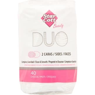 Duo discos desmaquilladores ovalados 2 caras bolsa 40 unidades -