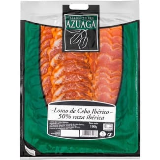 Lomo de cebo ibérico 50% raza ibérica en lonchas sin gluten sin lactosa envase 100 g -
