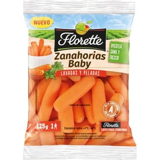 Zanahoria baby lavada y pelada bolsa 125 g -