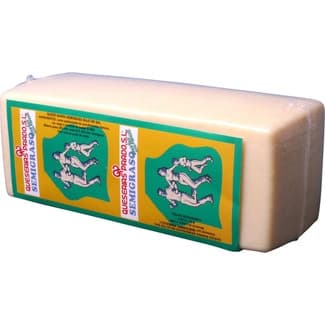 Queso de vaca semigraso bajo en sal elaborado con leche pasteurizada en barra -