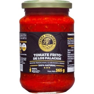 Tomate frito de los Palacios elaborada con aceite de oliva virgen extra 100% natural frasco 365 g -