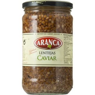 Lenteja caviar cocida frasco 580 ml -