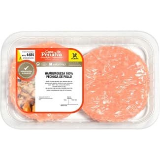 Burger meat de pollo 100% pechuga sin gluten y sin lactosa 4 unidades bandeja 370 g -