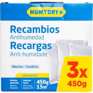 Recambios para aparato antihumedad universal 3 envases 450 g -