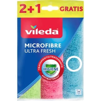 Bayeta microfibra Ultra Fresh higiene paquete 2 unidades + 1 gratis -
