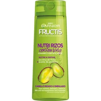 Champú fortificante Nutri Rizos contouring con pectina de fruta y aceite de pistacho frasco 360 ml para cabello rizado u ondulado -