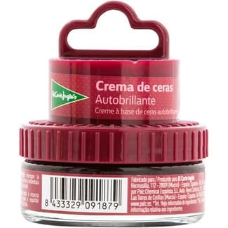 Limpia calzado crema de ceras autobrillante burdeos con esponja tarro 50 ml -