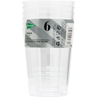 Vaso transparente reutilizable 320 cc paquete 6 unidades -