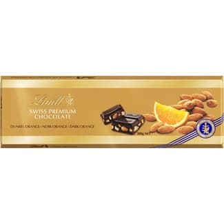 Chocolate negro con naranja y almendras tableta 300 g -