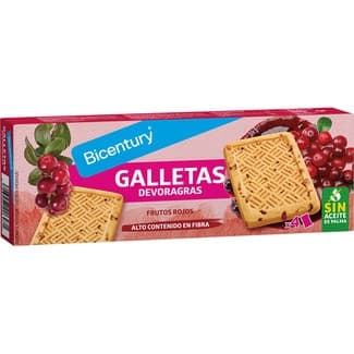 Devoragras galletas sabor frutos rojos sin aceite de palma estuche 160 g -