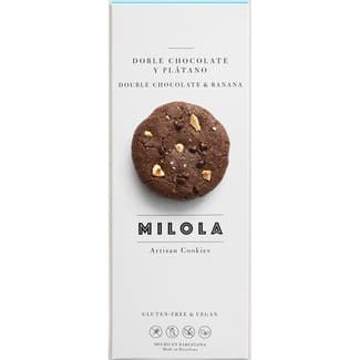 Galletas artesanas doble chocolate y plátano Sin Gluten envase 140 g -