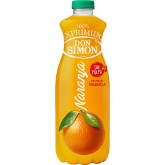 Zumo de naranja 100% exprimido sin pulpa botella 1 l -