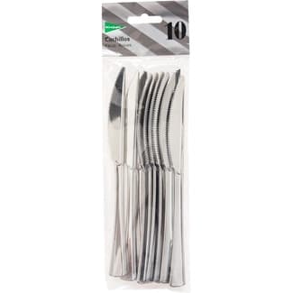Cuchillo color inoxidable reutilizable paquete 10 unidades -