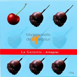 Cerezas armagnac con chocolate negro estuche 110 g -