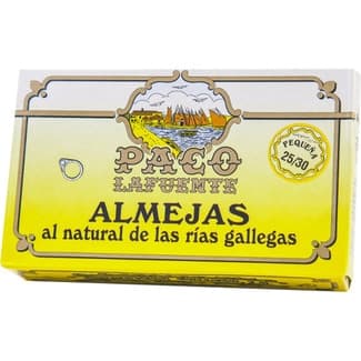 Almejas al natural de las rías gallegas 25-30 piezas lata 65 g neto escurrido -