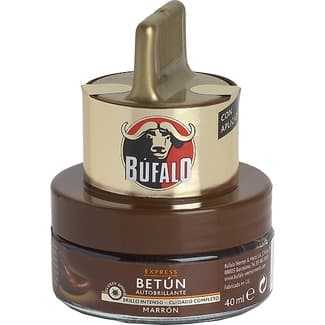 Limpia calzado crema 2 en 1 marrón tarro 50 ml con aplicador -