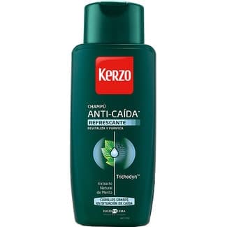 Champú anticaída refrescante con extracto narutal de menta para cabellos grasos frasco 400 ml revitaliza y purifica -