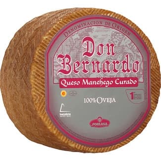 Queso curado 100% oveja DOP Queso Manchego peso aproximado pieza 3 kg elaborado con leche pasteurizada -
