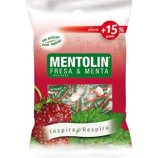 Caramelos sabor fresa-menta sin azúcar bolsa 100 g -