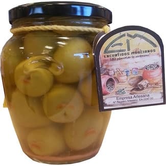 Aceitunas gordal rajada a mano frasco 330 g neto escurrido -
