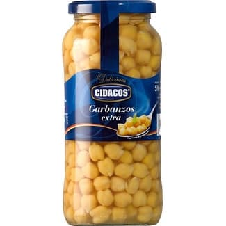 Garbanzos cocidos extra al natural frasco 400 g neto escurrido -