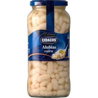 Alubia blanca cocida extra al natural frasco 400 g -