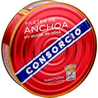 Filetes de anchoa en aceite de oliva lata 400 g neto escurrido -
