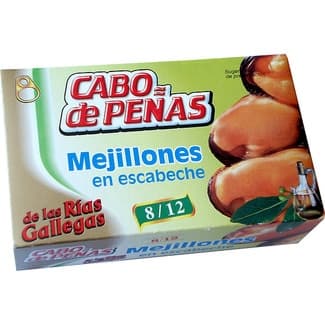 Mejillones en escabeche de las rías gallegas 8-12 piezas lata 69 g neto escurrido -