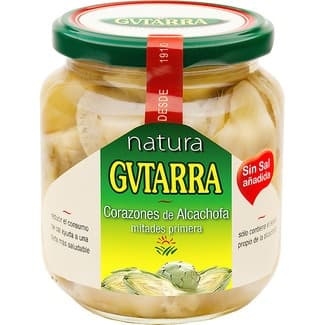 Corazones de alcachofa en mitades sin sal frasco 320 g -