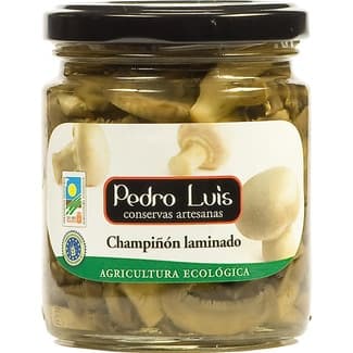 Champiñón laminado ecológico frasco 125 g neto escurrido -