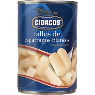 Tallos de espárragos blancos pelados lata 250 g neto escurrido -