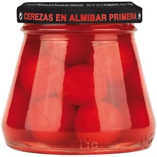 Cerezas rojas en almíbar frasco 90 g neto escurrido -