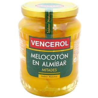 Melocotón en almíbar en mitades frasco 400 g neto escurrido -