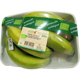Banana ecológica peso aproximado bandeja 700 g