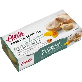 Pechuga de pollo en aceite de girasol pack 2 latas 80 g -