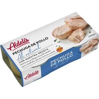 Pechuga de pollo al natural pack 2 latas 80 g -