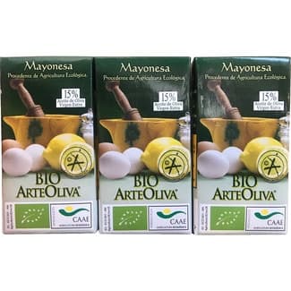 Mayonesa procedente de agricultura ecológica pack 3 envases 125 ml -