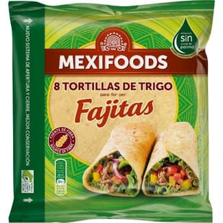 Tortillas de trigo para fajitas 8 unidades paquete 320 g -