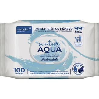 Papel higiénico húmedo Natur Aqua paquete 100 unidades -