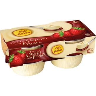 Tarta de queso con mermelada de fresa sin gluten pack 4 unidades 100 g -