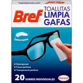 Toallitas limpia gafas suaves paquete 20 unidades -