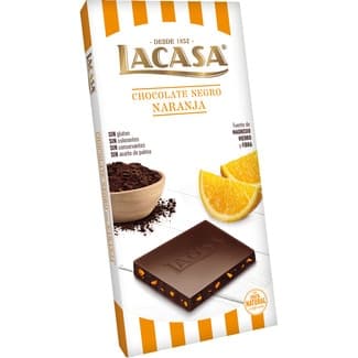 Chocolate negro con naranja sin gluten tableta 100 g -
