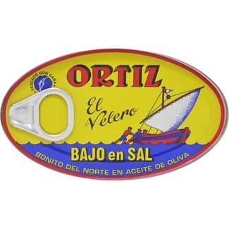 Bonito del norte en aceite de oliva bajo en sal lata 82 g neto escurrido -