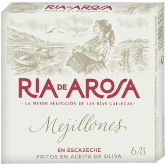 Mejillones en escabeche de las rías gallegas fritos en aceite de oliva 6-8 piezas lata 69 g -