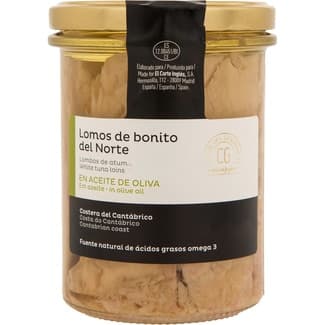 Lomos de bonito del Norte en aceite de oliva tarro 260 g neto escurrido -